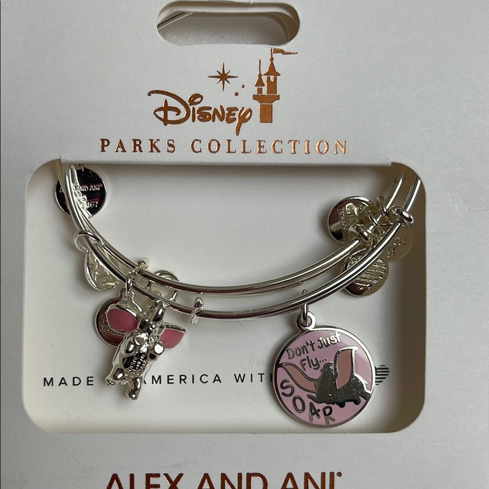 Dumbo Alex and Ani Disney Bracelet Set with Pink Charms